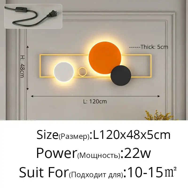 Modern black & white led wall lamps bedroom geometric lighting