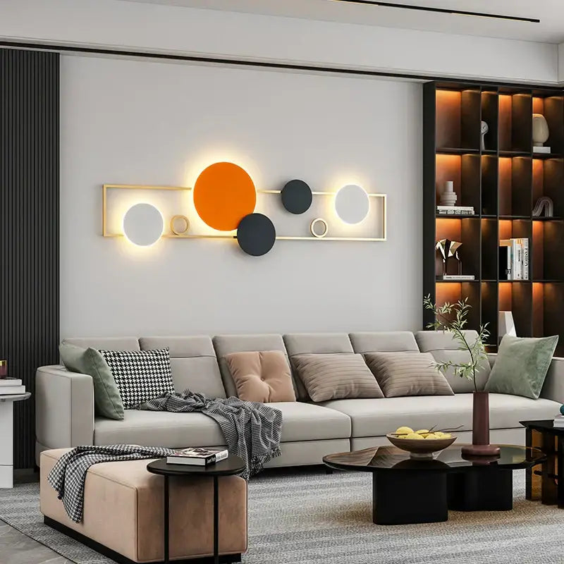 Modern black & white led wall lamps bedroom geometric lighting