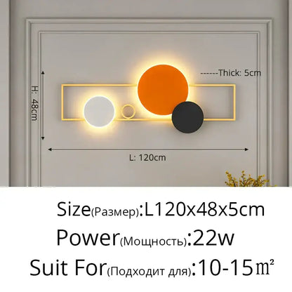 Modern black & white led wall lamps bedroom geometric lighting