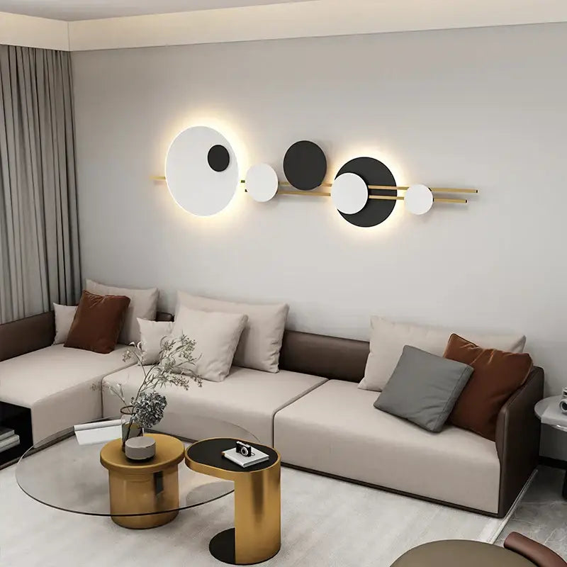 Modern black & white led wall lamps bedroom geometric lighting