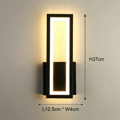 Modern black & white led wall light – bedroom geometric sconce