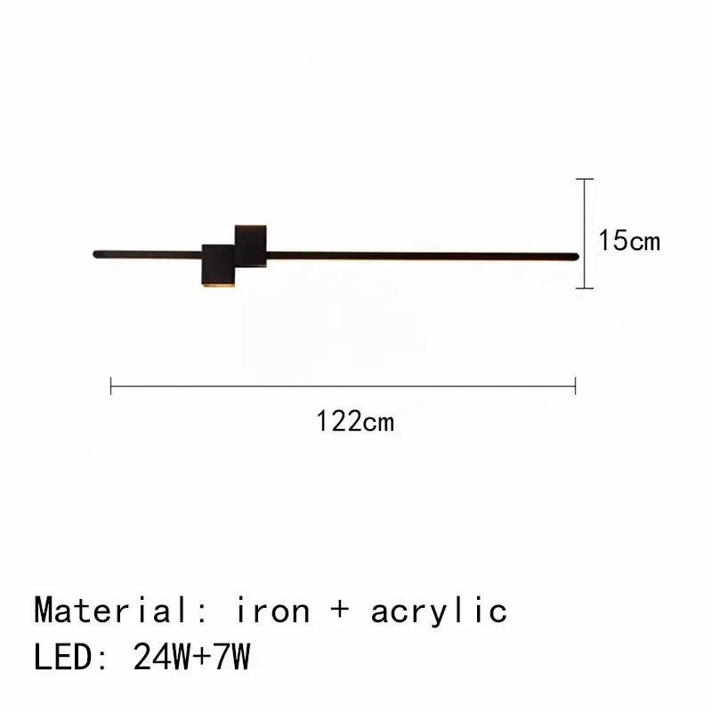 Modern black & white led wall lights living room minimalist sconce