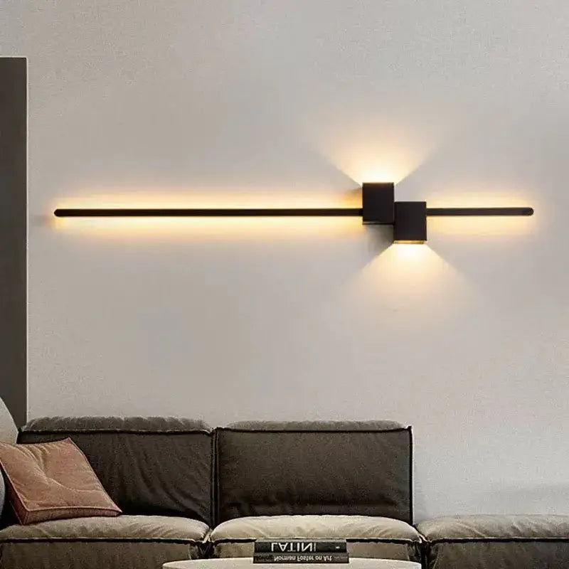 Modern black & white led wall lights living room minimalist sconce