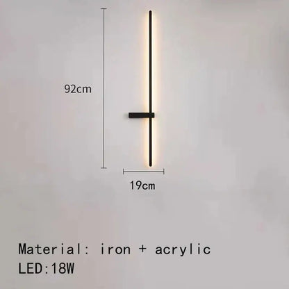 Modern black & white led wall lights living room minimalist sconce