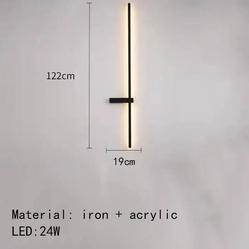 Modern black & white led wall lights living room minimalist sconce