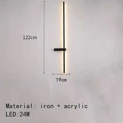 Modern black & white led wall lights living room minimalist sconce