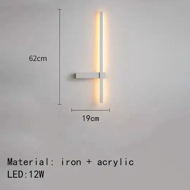 Modern black & white led wall lights living room minimalist sconce