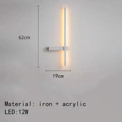 Modern black & white led wall lights living room minimalist sconce