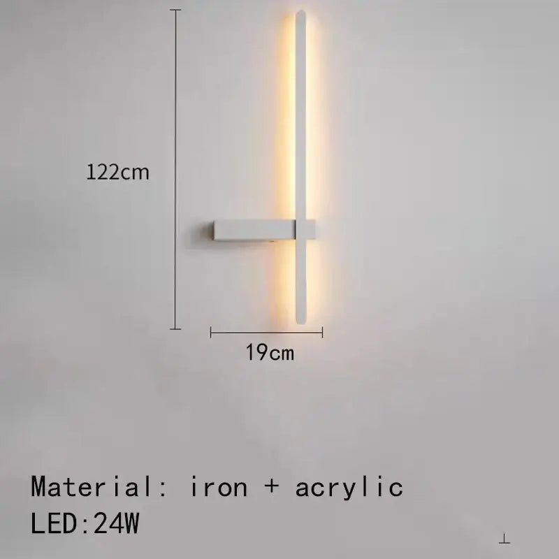 Modern black & white led wall lights living room minimalist sconce
