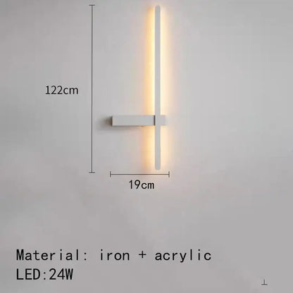 Modern black & white led wall lights living room minimalist sconce