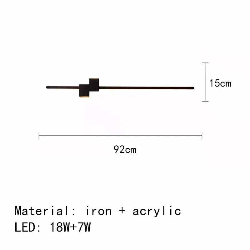 Modern black & white led wall lights living room minimalist sconce