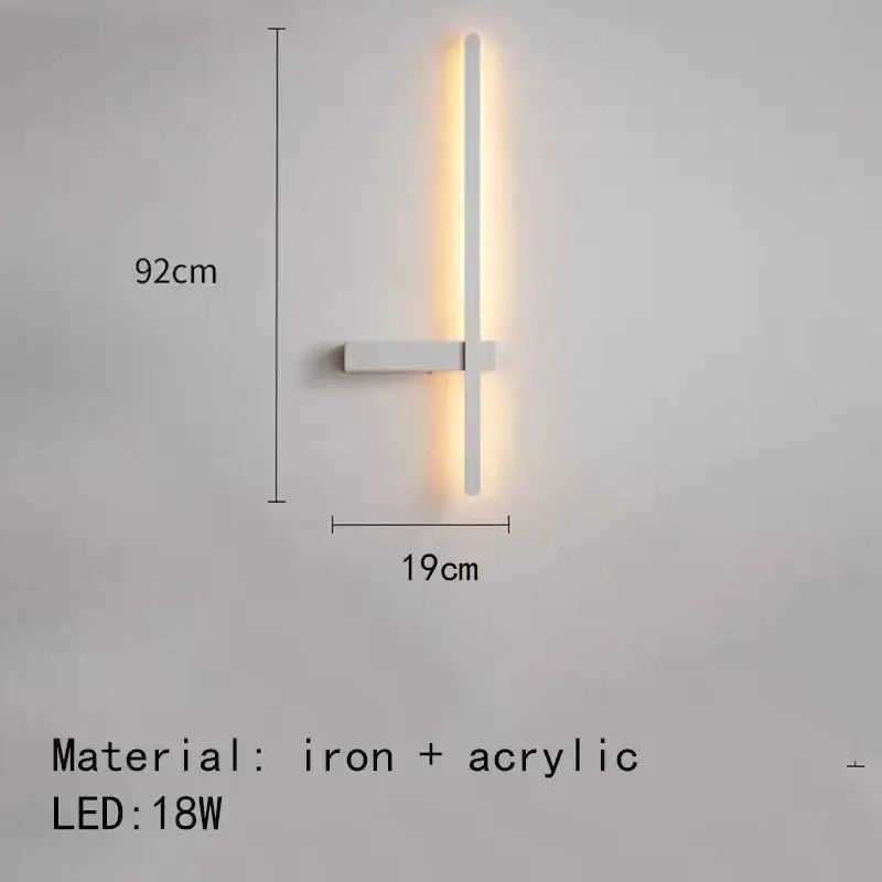 Modern black & white led wall lights living room minimalist sconce