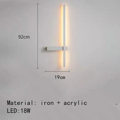 Modern black & white led wall lights living room minimalist sconce