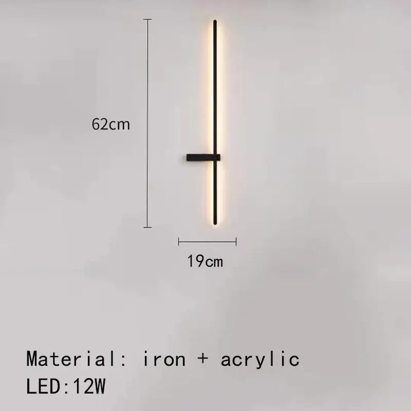 Modern black & white led wall lights living room minimalist sconce