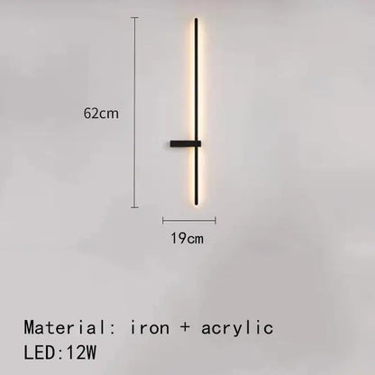 Modern black & white led wall lights living room minimalist sconce