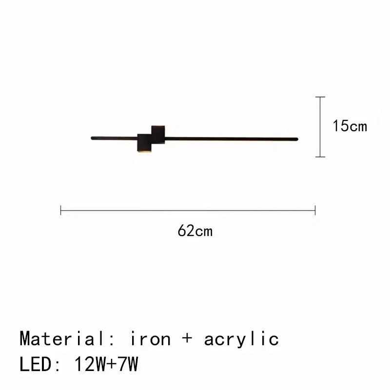 Modern black & white led wall lights living room minimalist sconce