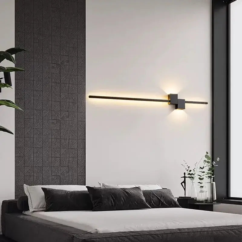 Modern black & white led wall lights living room minimalist sconce