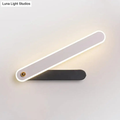 Modern black & white led wall mount fixture bedroom sconce