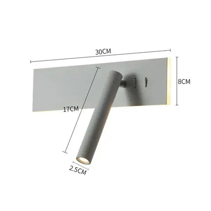 Modern black & white led wall reading lamp for bedroom