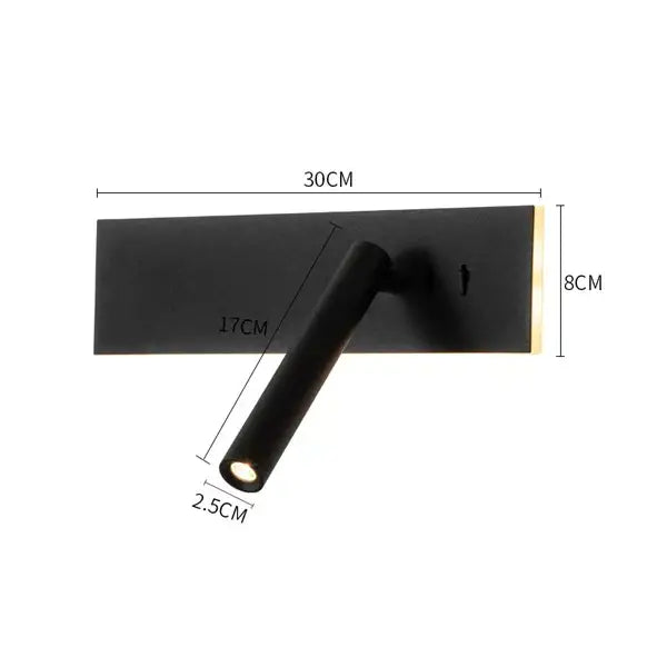 Modern black & white led wall reading lamp for bedroom
