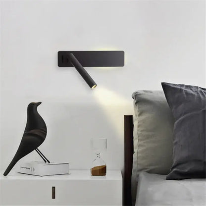Modern black & white led wall reading lamp for bedroom