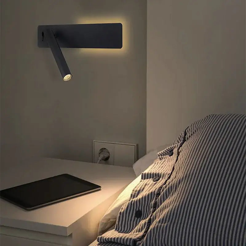 Modern black & white led wall reading lamp for bedroom