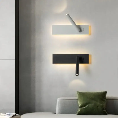 Modern black & white led wall reading lamp for bedroom