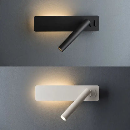 Modern black & white led wall reading lamp for bedroom