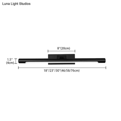 Modern black & white led wall sconce bathroom 18 inch fixture