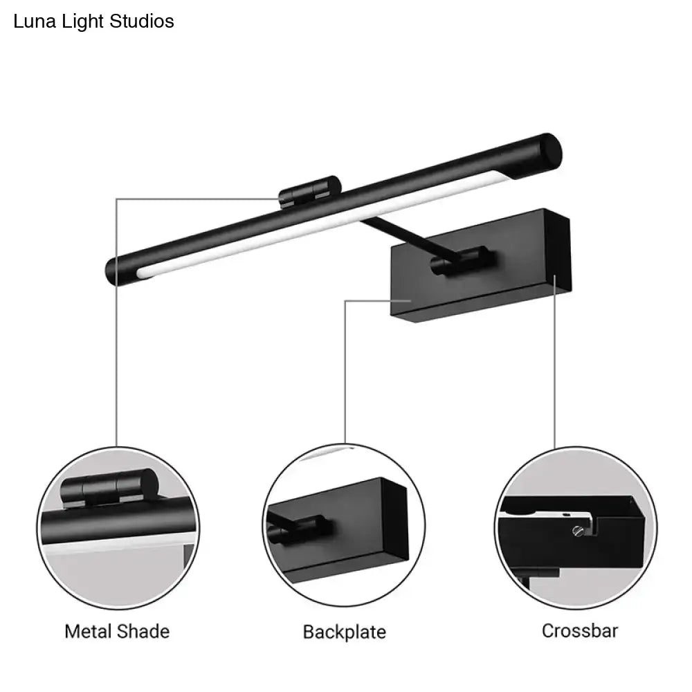 Modern black & white led wall sconce bathroom 18 inch fixture