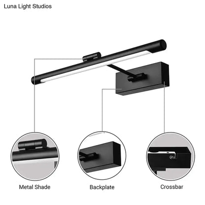 Modern black & white led wall sconce bathroom 18 inch fixture