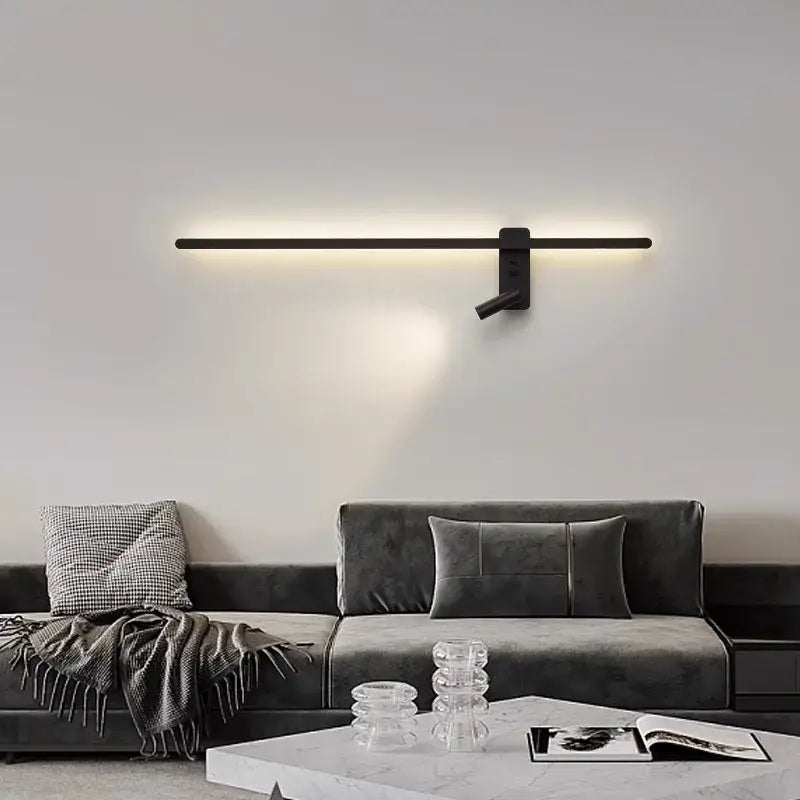 Modern black & white led wall sconce bedroom adjustable spotlight