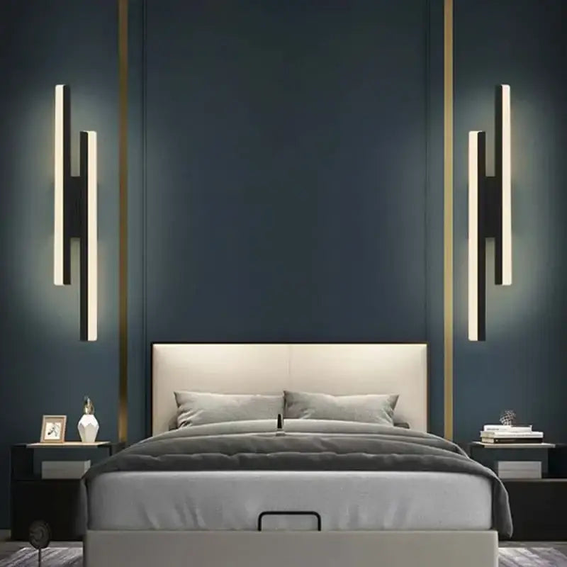 Modern black & white led wall sconce lamp bedroom light