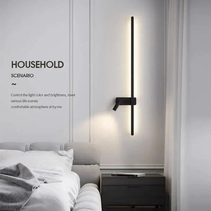 Modern black & white led wall spot light bedroom sconce adjustable arm