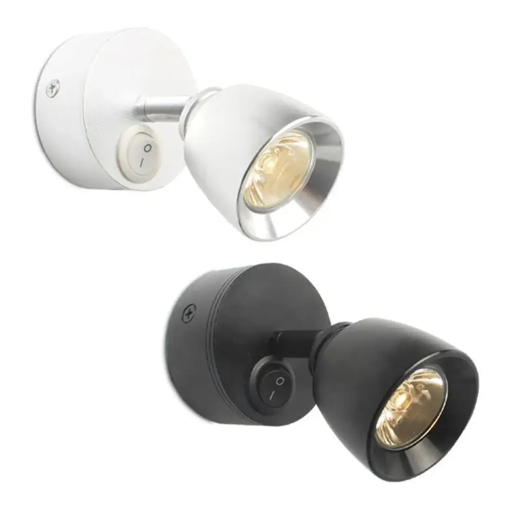 Modern black & white led wash reading wall lamp bedroom motion sensor