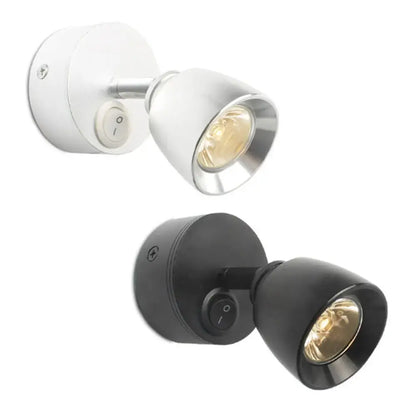 Modern black & white led wash reading wall lamp bedroom motion sensor
