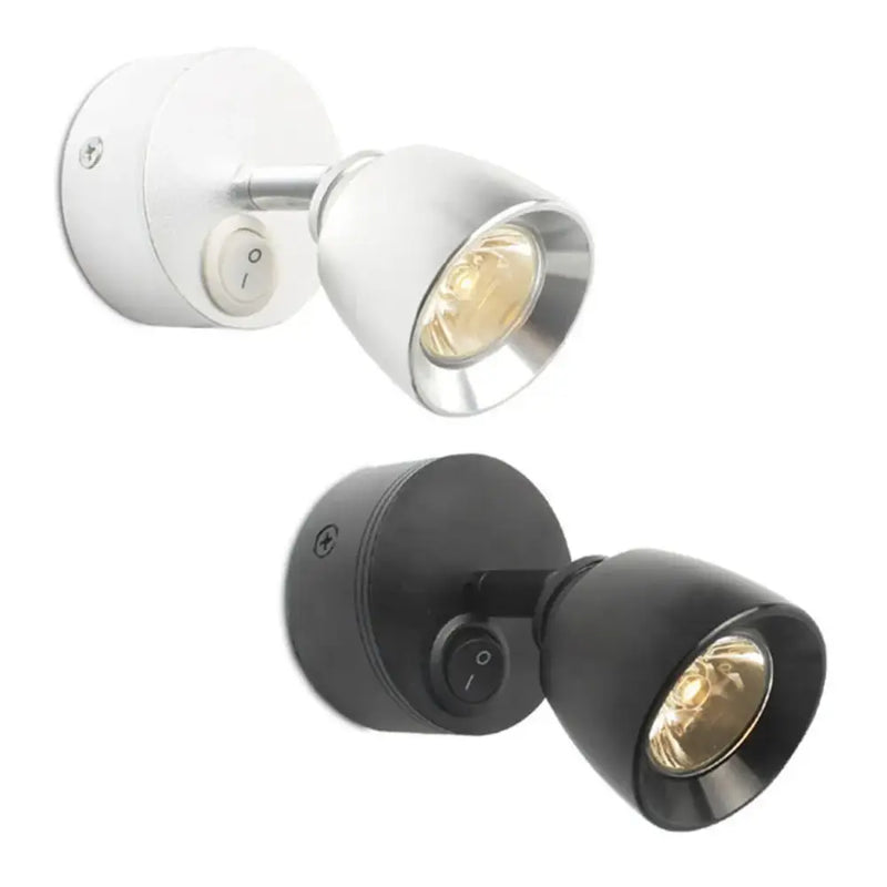 Modern black & white led wash reading wall lamp bedroom motion sensor