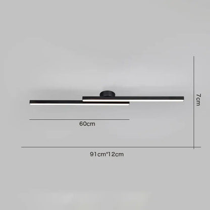 Modern black & white linear led ceiling light for living room