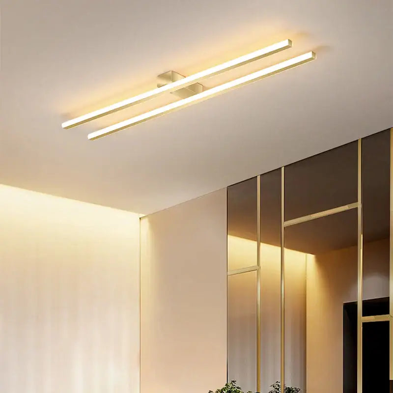 Modern black & white linear led ceiling light for living room
