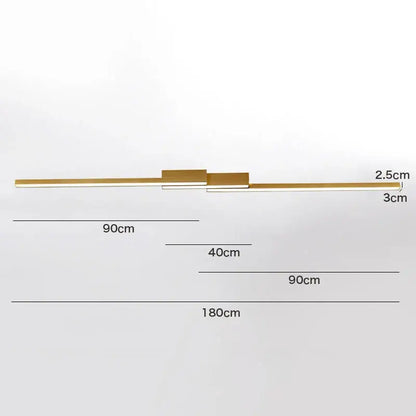 Modern black & white linear led ceiling light for living room