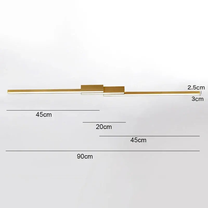Modern black & white linear led ceiling light for living room