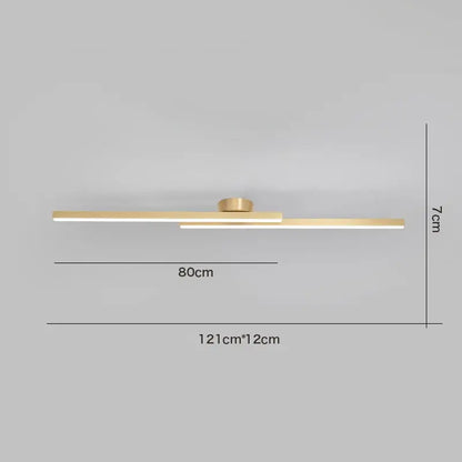 Modern black & white linear led ceiling light for living room