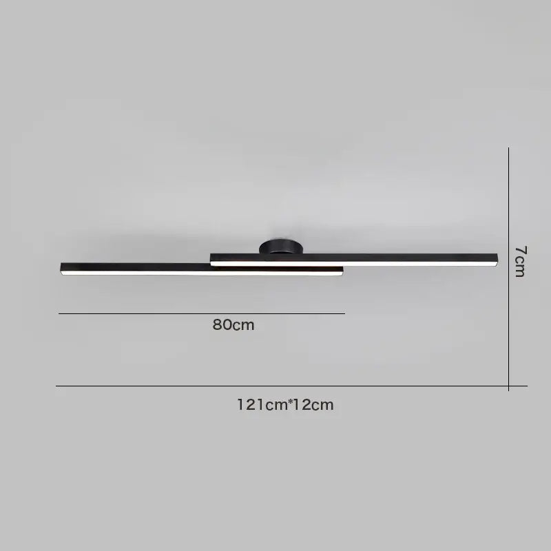 Modern black & white linear led ceiling light for living room