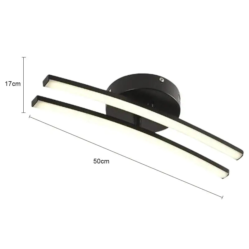 Modern black & white linear led ceiling light for living room