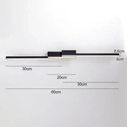 Modern black & white linear led ceiling light for living room
