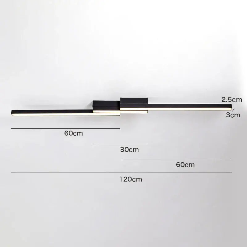 Modern black & white linear led ceiling light for living room