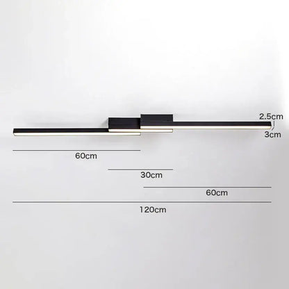 Modern black & white linear led ceiling light for living room