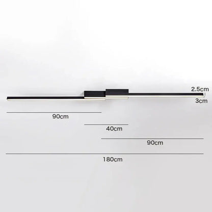 Modern black & white linear led ceiling light for living room