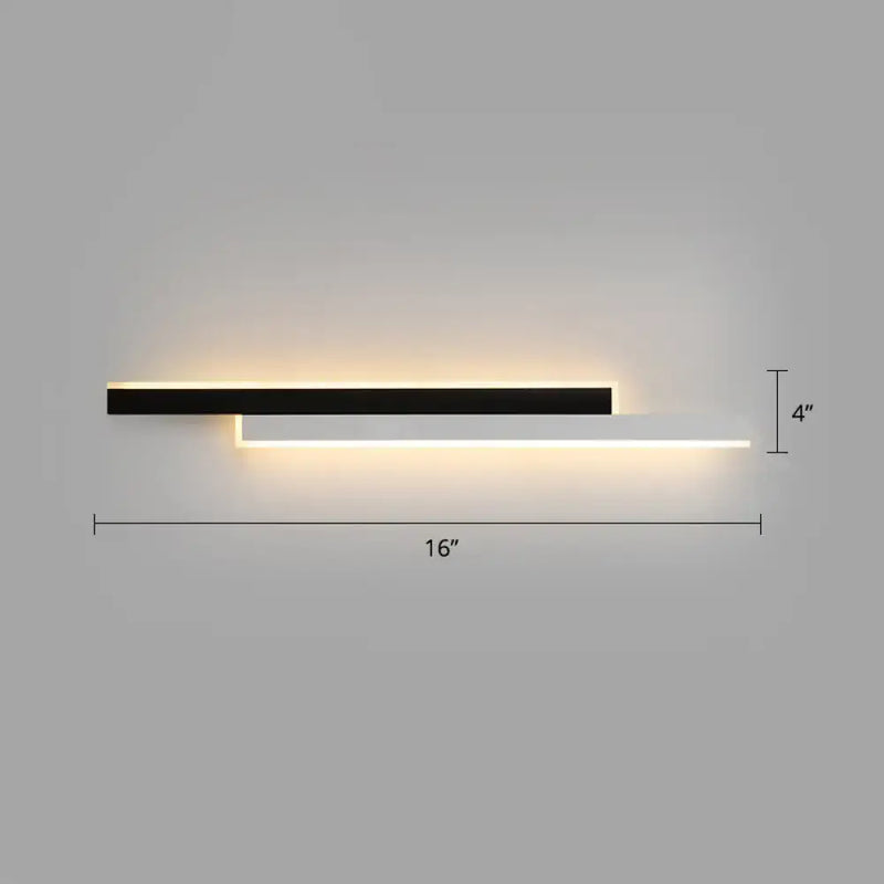 Modern black & white linear led wall light for corridor