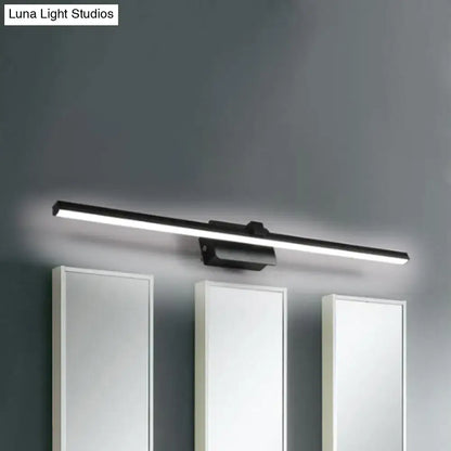Modern black & white linear light fixture bathroom wall sconce